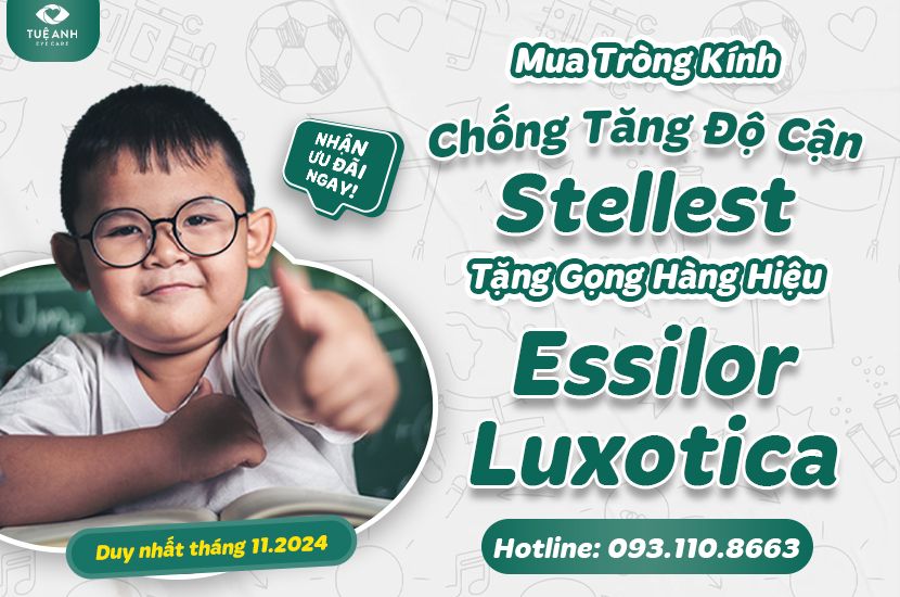 Ưu đã T11.2024: Mua Tròng kính kiểm soát cận thị Essilor Stellest - Tặng ngay gọng kính cao cấp