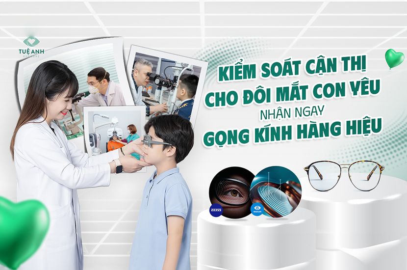 Kiểm soát cận thị cho trẻ - nhân ngay gọng kính hàng hiệu