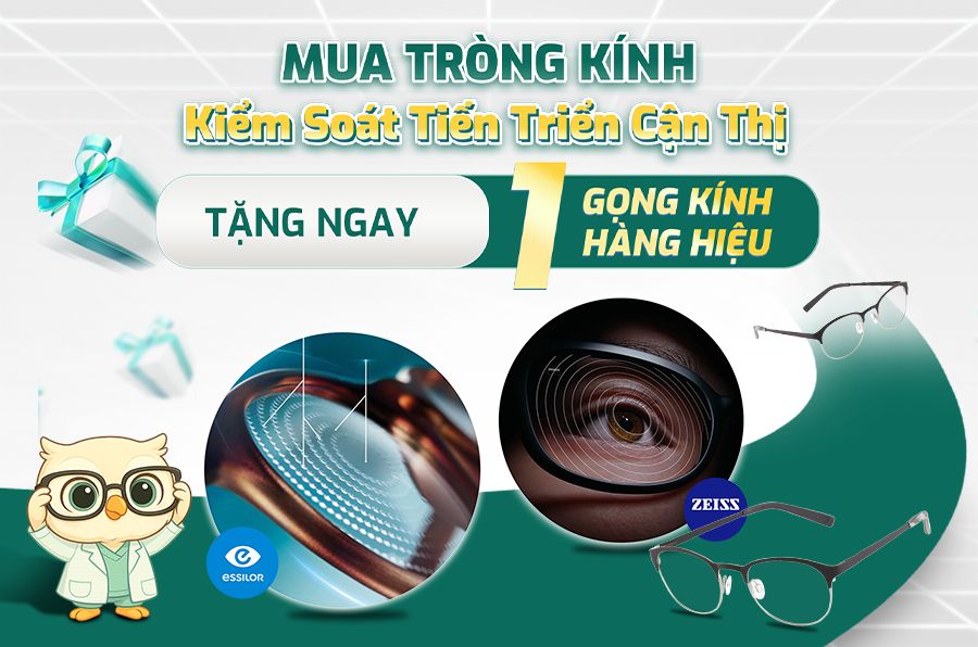 Mua tròng kính kiểm soát cận thị – Tặng gọng kính xịn