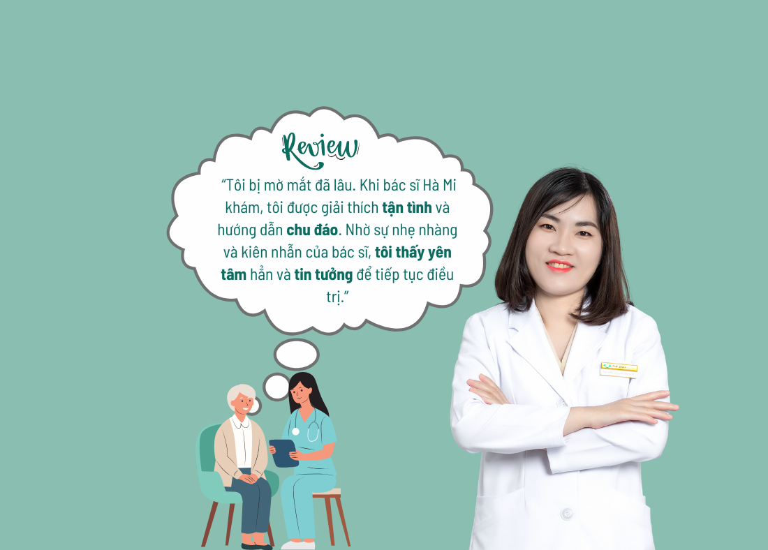 Cảm nhận khách hàng về bác sĩ Hà Mi tại Phòng khám mắt Tuệ Anh
