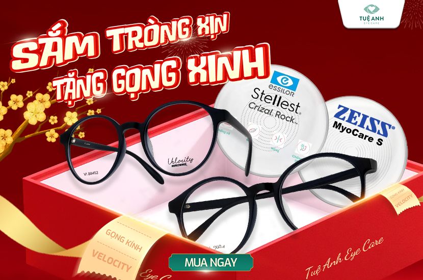 Combo “Mắt sáng kính xinh”: Tặng gọng Velocity cao cấp khi chọn tròng kiểm soát cận thị