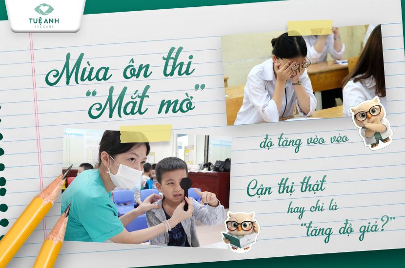 Mùa ôn thi mắt mờ, độ tăng vèo vèo: Cận thị thật hay chỉ là tăng độ giả? 