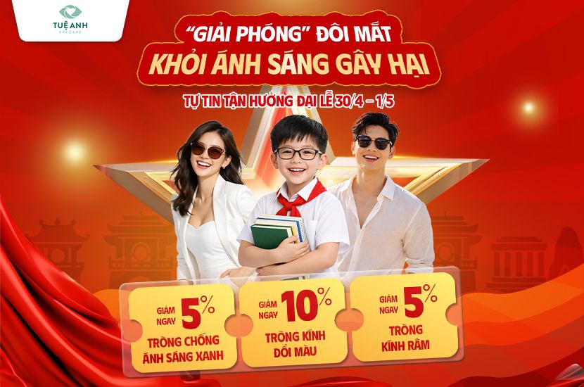 Đón đại lễ rạng rỡ với ưu đãi lên đến 10% cho các tròng kính cao cấp tại Phòng khám Mắt Tuệ Anh
