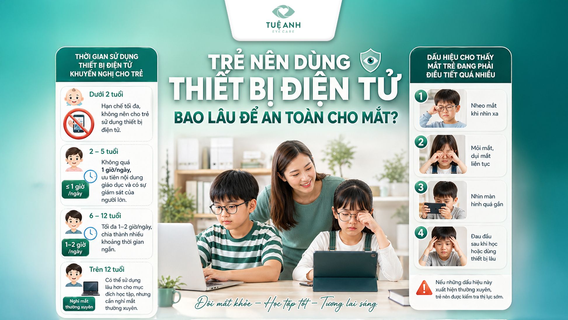 Trẻ nên dùng thiết bị điện tử bao lâu là an toàn cho mắt? 