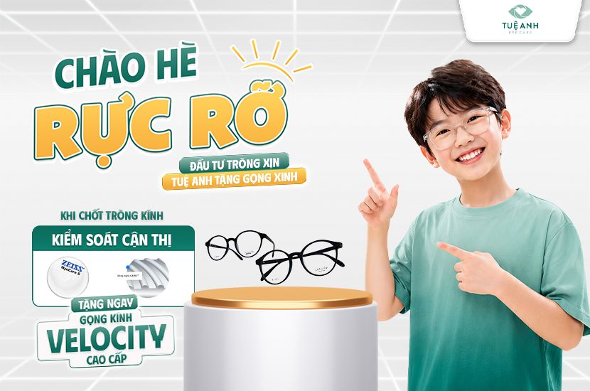 Ưu đãi chào hè: Tặng ngay gọng kính Velocity cao cấp khi mua tròng kính kiểm soát cận thị MyoCare S