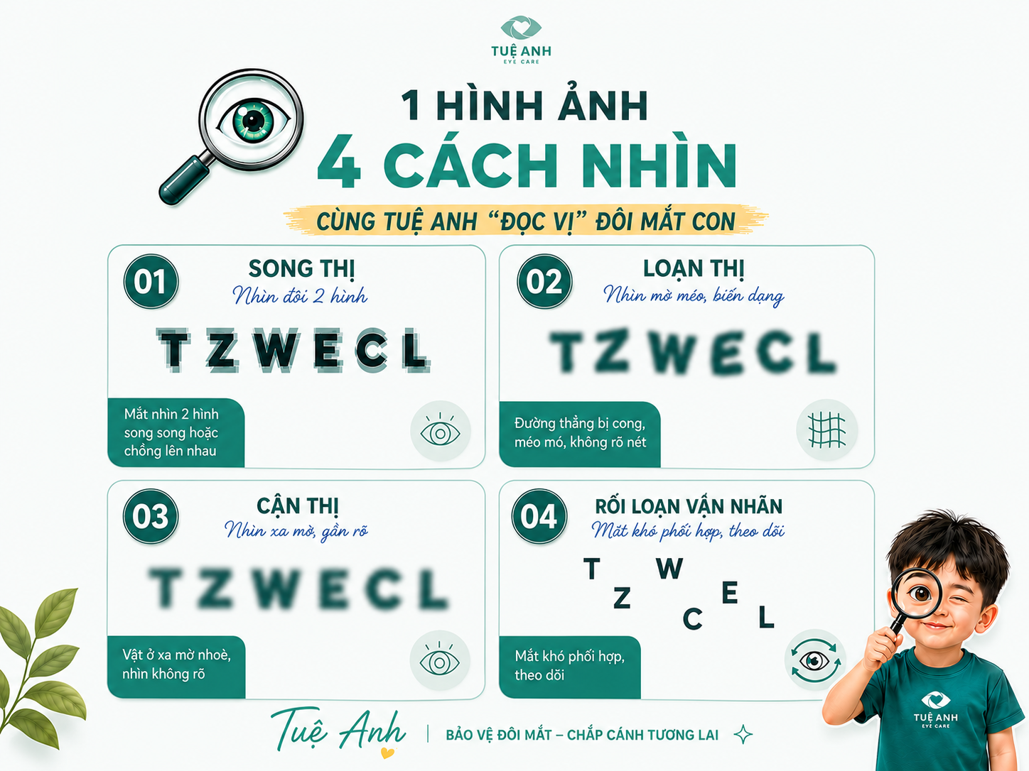 1 Hình ảnh - 4 cách nhìn: Cùng Phòng khám Mắt Tuệ Anh đọc vị thị lực của con