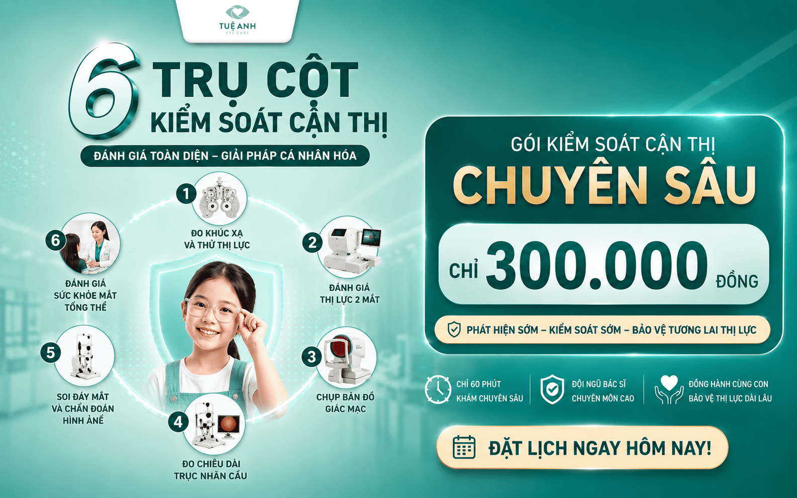 Chỉ 300.000Đ: Giải mã chính xác tình trạng cận thị của con cùng gói Khám kiểm soát cận thị chuyên sâu tại Tuệ Anh 