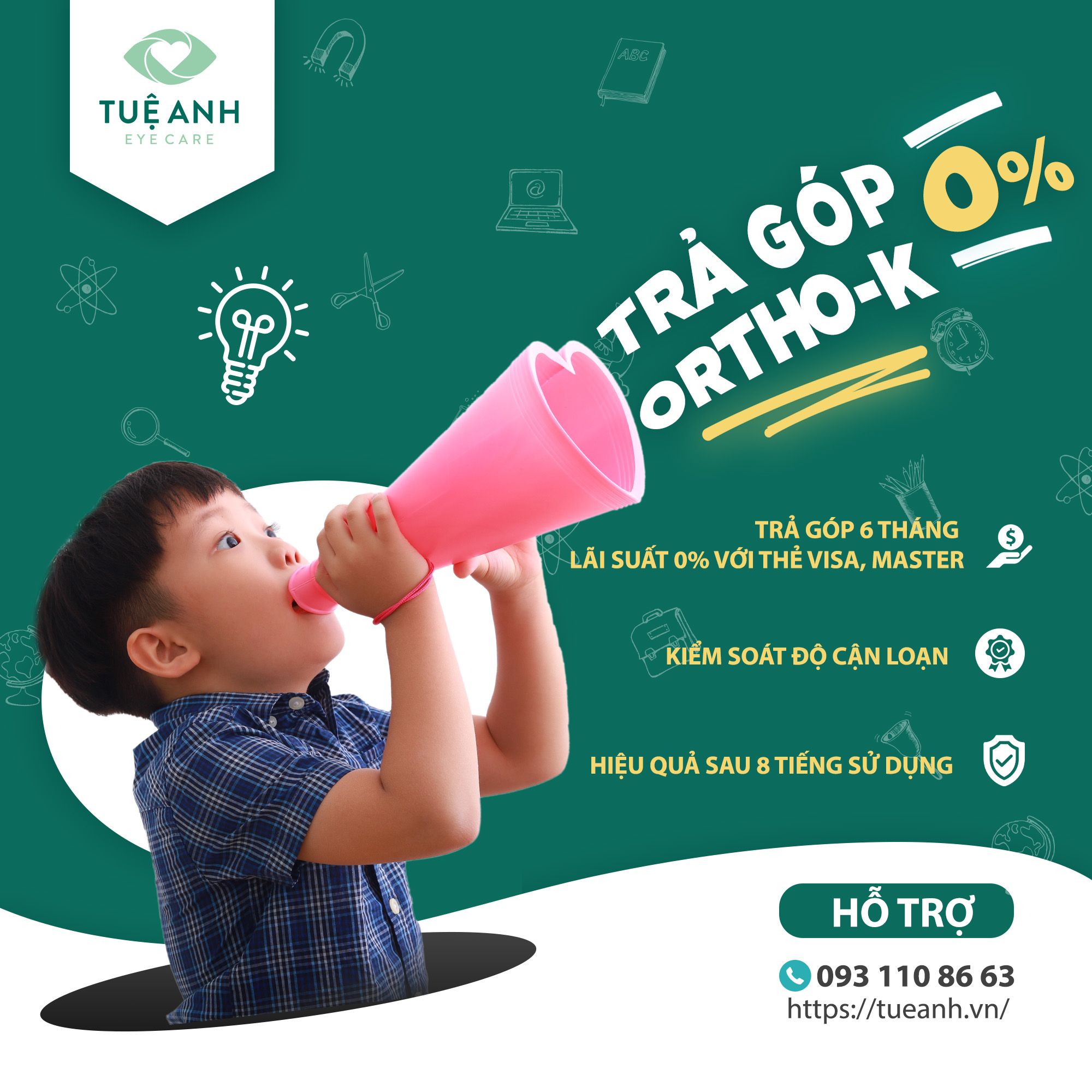 HỖ TRỢ TRẢ GÓP ORTHO-K LÃI SUẤT 0%