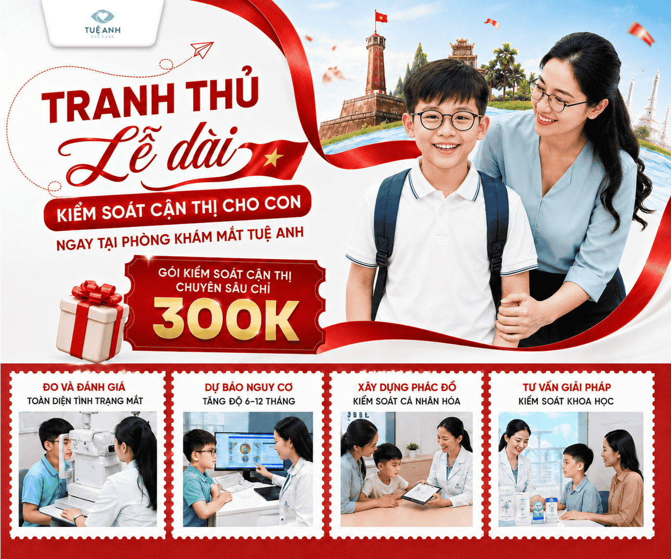 Gói kiểm soát cận thị 300k dịp lễ 2/9 tại Phòng khám Mắt Tuệ Anh